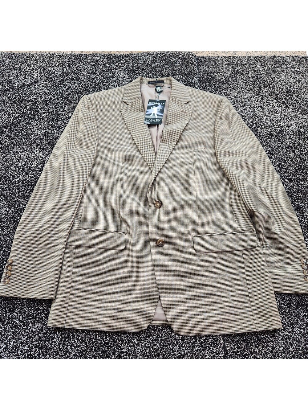 New Lauren Ralph Lauren Blazer Men 40R Checkered Sport Coat Houndstooth Jacket